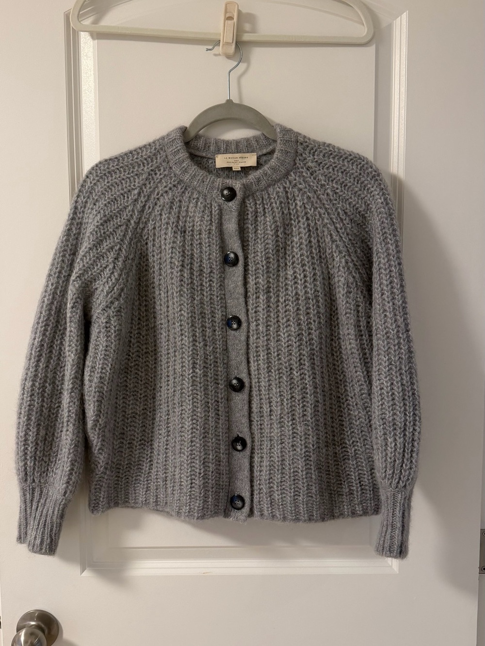 Sezane Emilie Cardigan Mottled Grey XXS Alpaca Wool - Picture 3 of 10